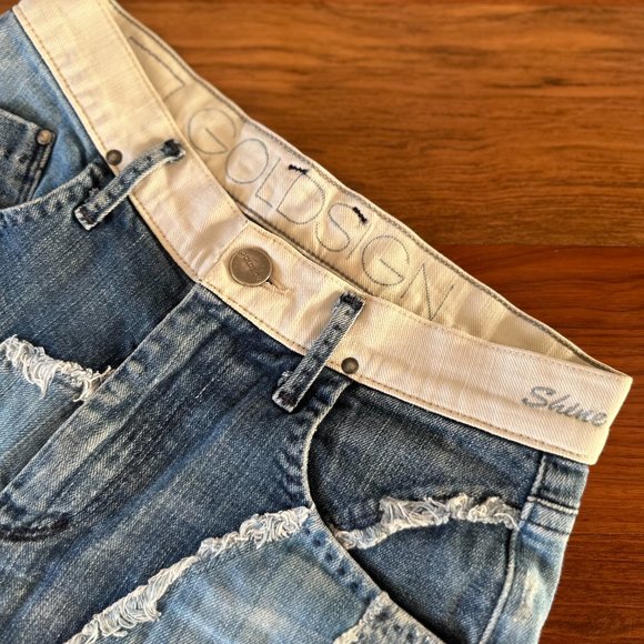 Goldsign Patchwork Denim Shorts - Picture 3 of 6